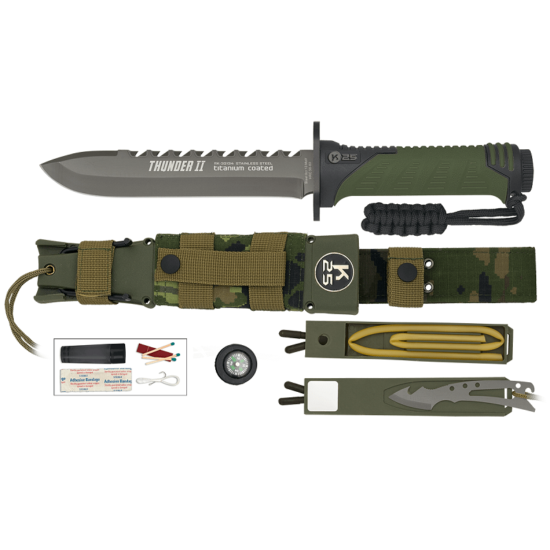 K25, Tactical Knife, THUNDER II, GREEN, ENERGY